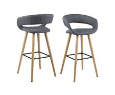 AC Design Furniture 64428 2 Taburetes de Bar, Gris, 2 Unidades