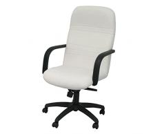 Piqueras y Crespo Letur Sillón de dirección basculante, Tela, Blanco, único