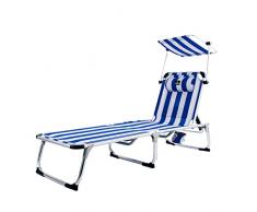ARENA1004 Tumbona reclinable de Playa Plegable y reclinable| 4 Posiciones| Moderna, diseño clásico| Portátil por su práctica Bolsa-Mochila| Uso Exterior (Marinera)