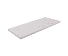 Ailime Topper Corrector de Memoria colchón Individual, 100x200x5 cm, extraíble Aloe Vera, Blanco, Un Cuadrado