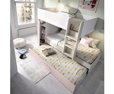 Rimobel TOM Litera, Melamina, R.Gris/Rosa, Doble