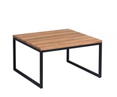HomeTrends4You Jakarta 1 Mesa de saln, Metal, Negro, marrón, 60x60cm, Höhe 35cm