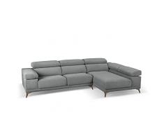 SHIITO Sofá Chaise Longue Niza, Madera de Pino, Gris, 103 x 276 x 101 cm