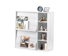 Iris Ohyama, Mueble de almacenaje con 4 estantes y 2 puertas plegables / Armario de madera / Estante plegable, Diseño,Modular, Oficina, Casa biblioteca - Flap Rack - FR-F2 - Roble Blanco