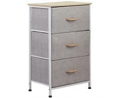 BAKAJI Cajonera, Tablero de Fibra de Densidad Media, Gris Luminoso (ral 7035), 75H c 46l x 30P cm
