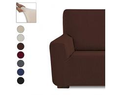 Eiffel Textile Milán Funda de Sillón Elástica Adaptable, Telas, Marrón, Set 1+1 Plazas