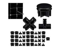 Relaxdays Set de 40 Conectores Estantería Modular, Piezas Armario, Uniones Muebles, Plástico, 3 Tipos Diferentes, Negro