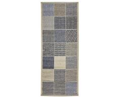 andiamo Alfombra Tejida por Clyde sin Pelo. Caja con diseño de Color Beige y Azul, B086F6CWFV, 80 x 200 cm