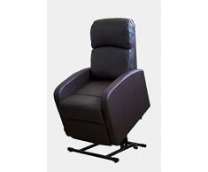 Astan Hogar Sillón Relax Con Función Auto-Ayuda (Levanta Personas), Reclinación Eléctrica, Tapizado en PU Anti-Cuarteo. Modelo Premium AH-AR30620CH, Acero, CHOCOLATE,