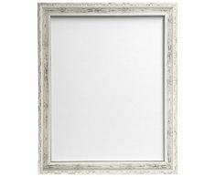 Frames by Post AP-3025 - Marco para Foto o lámina, Blanco con Acabado Envejecido, 50 x 70 cm, con Cristal de plástico