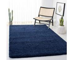 Safavieh Milan Shag colección Shag Zona Alfombra, Polipropileno, Azul Marino, 51 x 8