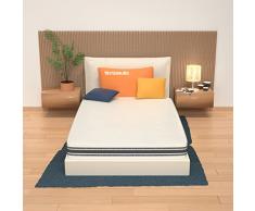 AILIME SRL Cabrio Colchón Cuadrado y Medio 120X190, Alto 30 cm Funda Ortopédica Extraíble con Dispositivo Médico, Espuma Viscoelástica da 7 cm, con 9 Zonas y Plato de Espuma de 21 cm, Blanco