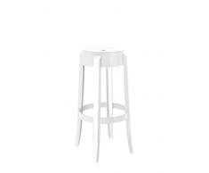 Kartell Charles Ghost Taburete, Plástico, Blanco, 46x75x43 cm, 2 unidades