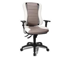 Topstar HE30PS033 Silla de Escritorio de Oficina, Head Point RS con reposabrazos, Dos Colores Acolchado Gris/Blanco