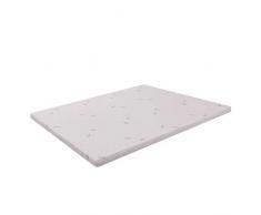 Ailime Protector de colchón Topper Memoria para Doble colchón, 180 x 200, Altura 10 cm, Aloe-Vera Perno Funda, Beige