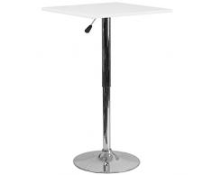 Flash Furniture Muebles Flash Mesa Adj de Madera pies Cuadrados, White, 23.75 Square