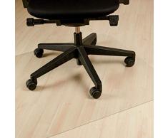Relaxdays Protector Suelo, Alfombra Silla Oficina, Tapete Antideslizante para Parquet, PVC, 120 x 120 cm, Transparente