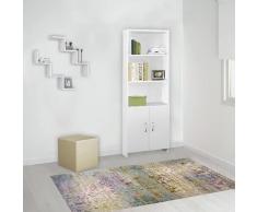 Homemania ARD208 Librería Galaksi con Estantes, Aglomerado de Melamina, Metal, Blanco, 56 x 22.1 x 169 cm