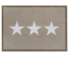 Zala Living Felpudo Decorativo para Interior y Exterior, 50 x 70 cm, Alfombra para Puerta de Estrellas, Lavable y Resistente a la Intemperie, Antideslizante para Entrada y Exterior, Color Crema Beige