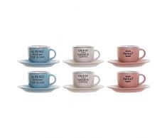 DKD Home Decor Juego de Tazas de café, Estándar