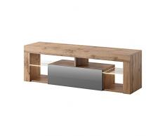 Selsey Hugo - Mueble para televisor con Tapa y luz LED de pie