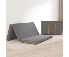 Sweetnight Colchón Plegable, Memory Foam, Gris, 10 cm, 135 x 190 cm