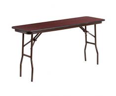 Flash Furniture Muebles Flash Mesa de Entrenamiento Plegable de 18 x 60 HP, Tela, Caoba, 18 x 60