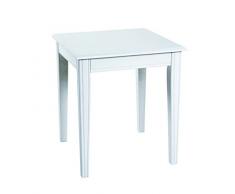 Haku Möbel Mesa Auxiliar, Madera Maciza, Blanco, 45 x 45 x 51 cm