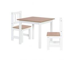 Roba Woody - Juego de sillas Infantiles (2 sillas y 1 Mesa), Color Blanco