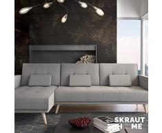 Skraut Home | Sofá Cama Chaise Longue | 88 x 267 x 137 cm | 3 Plazas | Modulable a Derecha o Izquierda | Esquinero | Respaldos Reclinables | Modelo Verona