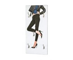 Haku Möbel armario de pared MDF aspecto acero inoxidable natural / Moda 40 x 8 x 90