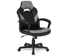 IntimaTe WM Heart Silla Gaming, Racing Silla Gamer Ergonómica, Sillas de Escritorio de Oficina para Adultos, Silla de Juego Giratoria, Silla de Ordenador Cuero Artificial, 48x50x115cm, Gris