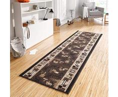Hanse Home Cube Alfombra de Terciopelo Corto, Polipropileno, marrón, 80x250 cm