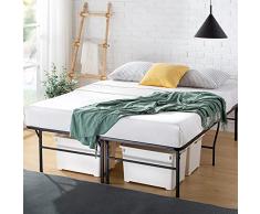 Zinus Somier Muy Resistente Smartbase | Somier Plataforma de Metal | Fácil de Montar | Almacenamiento Debajo de la Cama | 140 x 190 cm | Negro