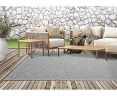 Mias Teppiche Adora - Alfombra Moderna, de Estilo Boho, Apta para Interiores y Exteriores, Especialmente Plana, Ideal para la Cocina y el Comedor, Turquesa, 160x220cm