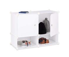 Relaxdays Estantería Modular con 4 Compartimentos, Blanco, 37x74.5x56 cm