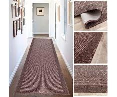 Tadi & Imperio1979 Alfombra Larga para Pasillo, Cocina, entradas Antideslizante de Colores Taupe y Antracita, Lavable en Lavadora y a Mano.