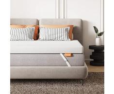 Sweetnight Topper Colchón Blanco 80 x 190 cm | Alto de 5cm | Sobrecolchón de Espuma Viscoelástica de Gel | Colchoncillo Suave y Transpirable con Funda Extraíble y Lavable | 80 x 190 x 5 cm