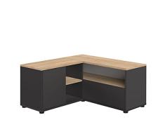 TemaHome Mueble de TV Angular 90, 90 x 90 x 45 cm, Negro y Roble, 90x90x45 cm