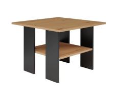 MeHome Sofá De Esquina Picanto MAX 60X60X45 CM Mesa De Sofá Mesa Auxiliar Mesa De Centro Mesa De Té Estilo Industrial - Mesa De Salón Moderna con Dos Estantes - Mesa Oficina En Casa