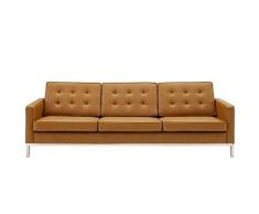 ModwayLoft - Banco tapizado de Piel sintética (tamaño Grande), Vinilo, Canela, Sofa