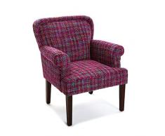 Versa 19501365 Sillón tapizado Vesna, 89x71x72 cm, Rosa y Negro, Butaca
