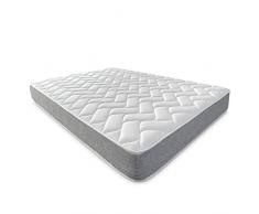 DUÉRMETE ONLINE - Colchón Viscoelástico Viscotec Reversible 135 x 180, Firme y Confortable, Ergonómico, Grosor 21cm, Antiácaros, Antibacterias e Hipoalergénico, Blanco