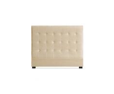 Menzzo Luxor Cabezales de Cama, Terciopelo, Beige, 140