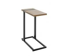 Haku Möbel Mesa Auxiliar, Metal Madera de ingeniería, Negro-Roble, P 49 x L 24 x H 64 cm