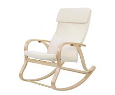 SONGMICS Sonmics LYY30M-Sillón Mecedora, Color Beige, 65 x 90 x 98 cm