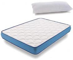 HOGAR24 ES -VL94-Colchón Viscoelástico 135 x 200 cm + Almohada Tacto Pluma, con Tejido 3D y Aloe Vera, Higiénico-Transpirable. (Todas Las Medidas)
