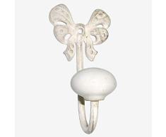 Better & Best 1226112 Perchero de 1 gancho con lacito blanco de metal, color: blanca