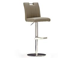 Robas Lund CA.STA Taburete de Bar, Cuero, Cappuccino, B/H/T: ca. 42 x 87-112 x 51 cm
