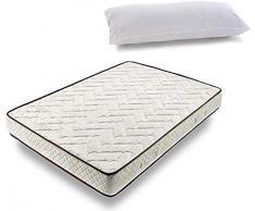 HOGAR24 ES -TM63- Colchón 150 x 190 cm + Almohada Tacto Pluma, Núcleo Alta Densidad Transpirable con Tejido 3D y Aloe Vera